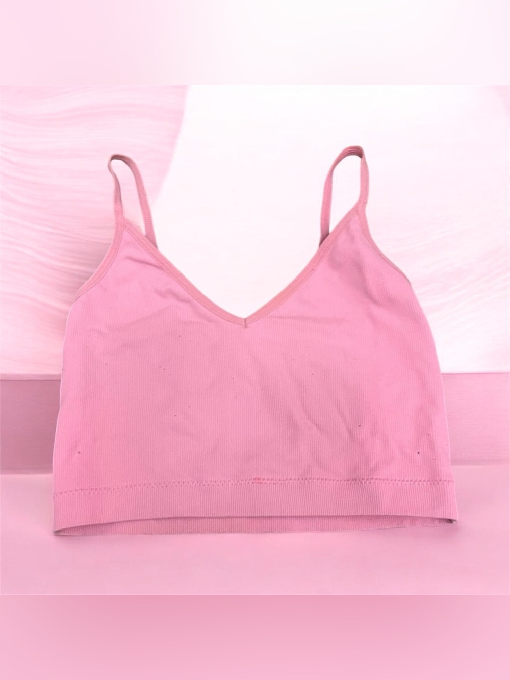 Garage Soft Pink V-Neck Tank Top size small